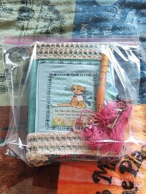 JOURNAL:  FLORAL ORANGE TABBY CAT, HANDMADE, (NWOT)